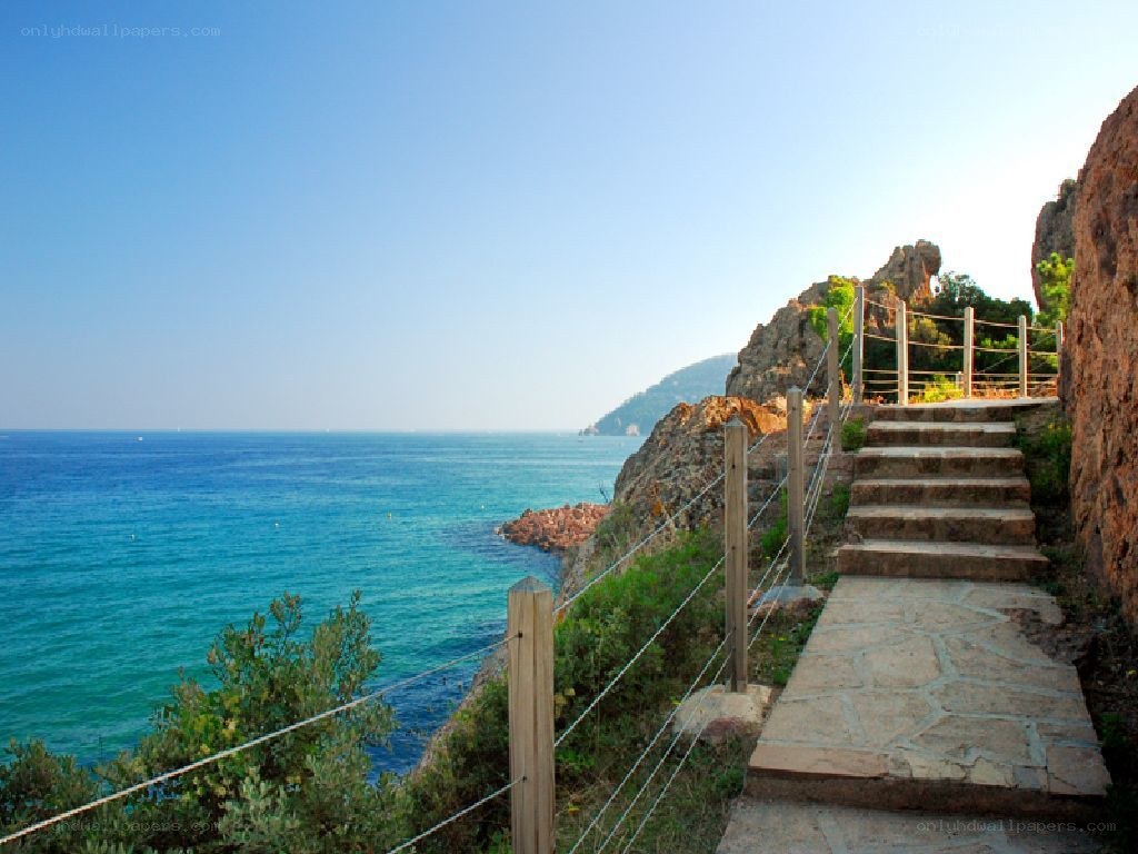 Coastal path with stone steps
