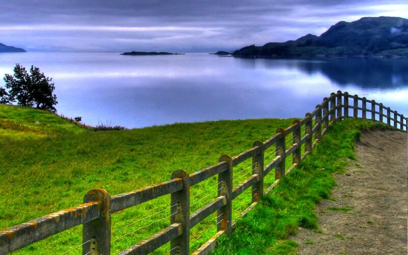 Coastal path with wooden fence