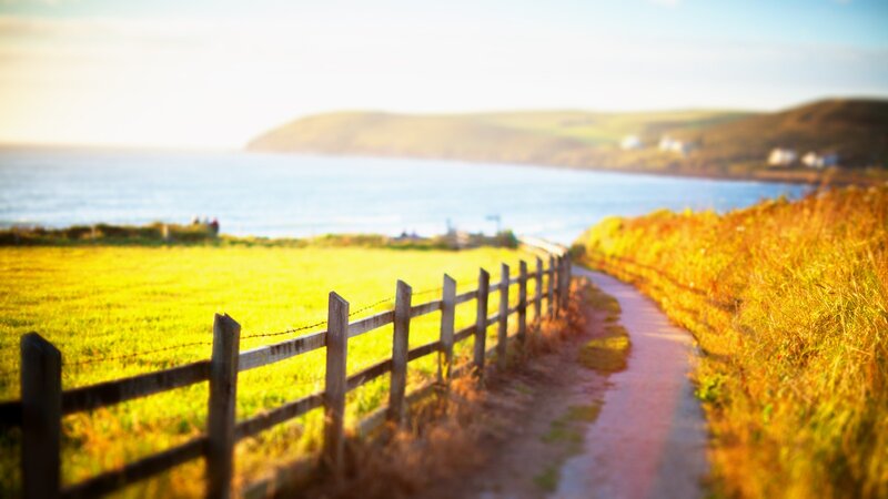 Coastal path with wooden fence