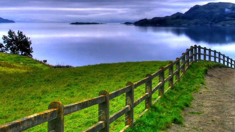 Coastal path with wooden fence
