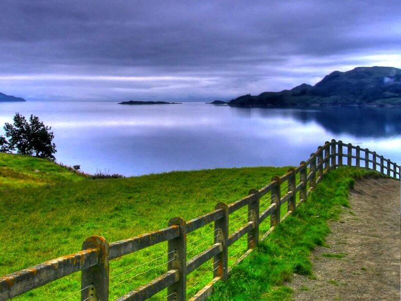 Coastal path with wooden fence