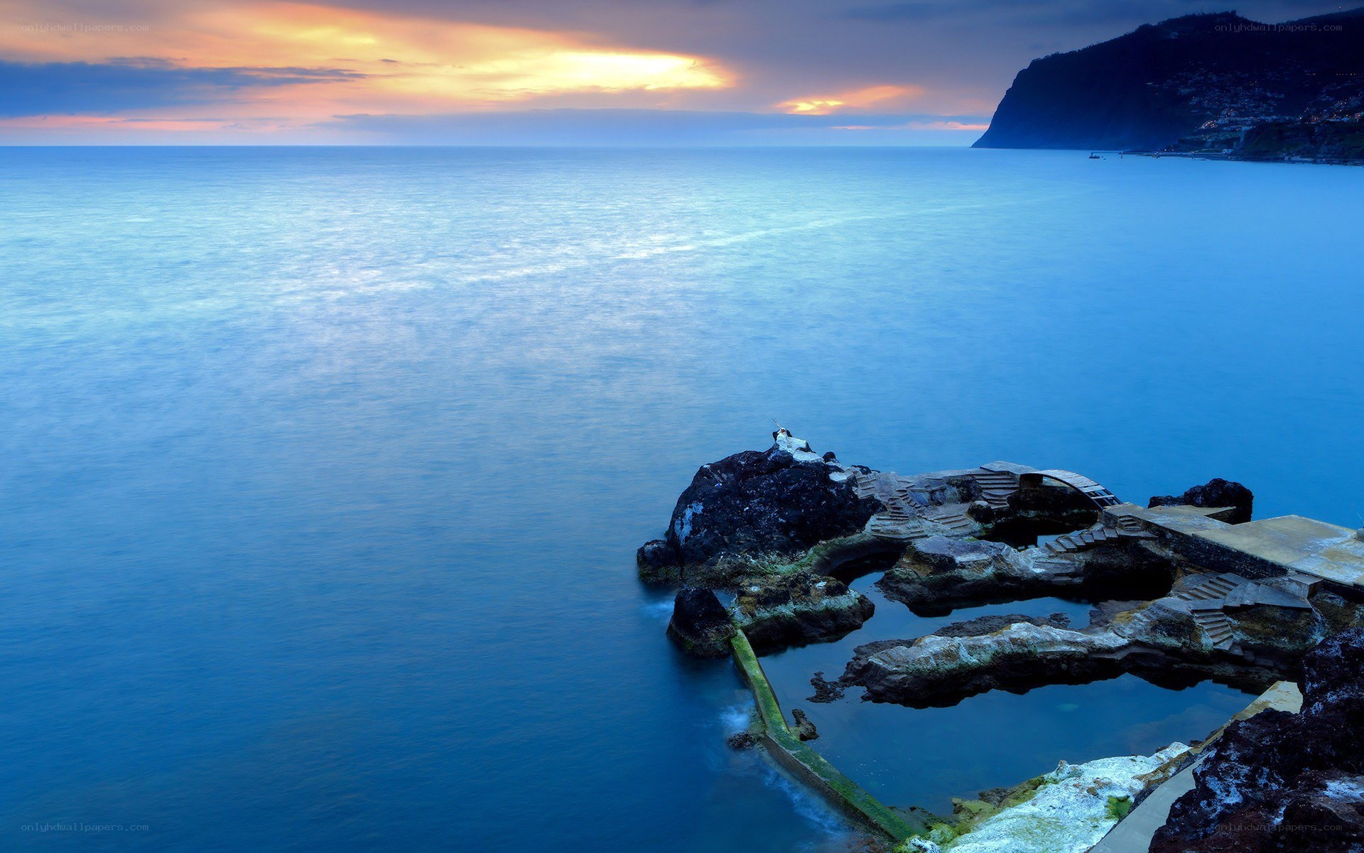 coastal pool at sunset