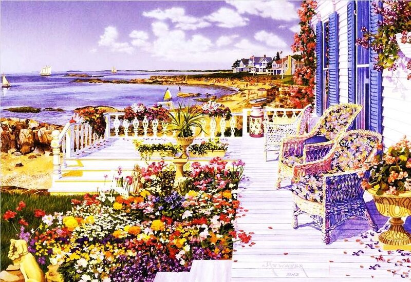Coastal Porch with Flowers