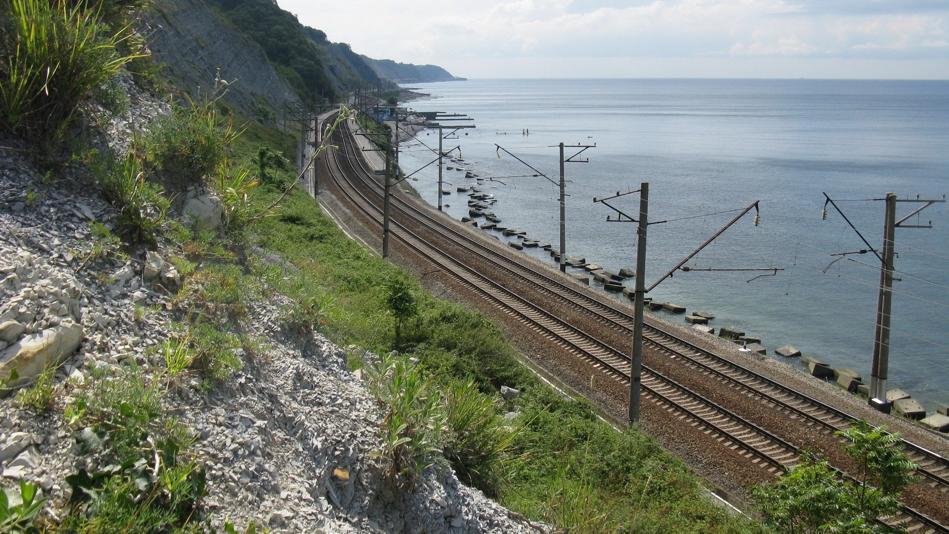 coastal railway tracks
