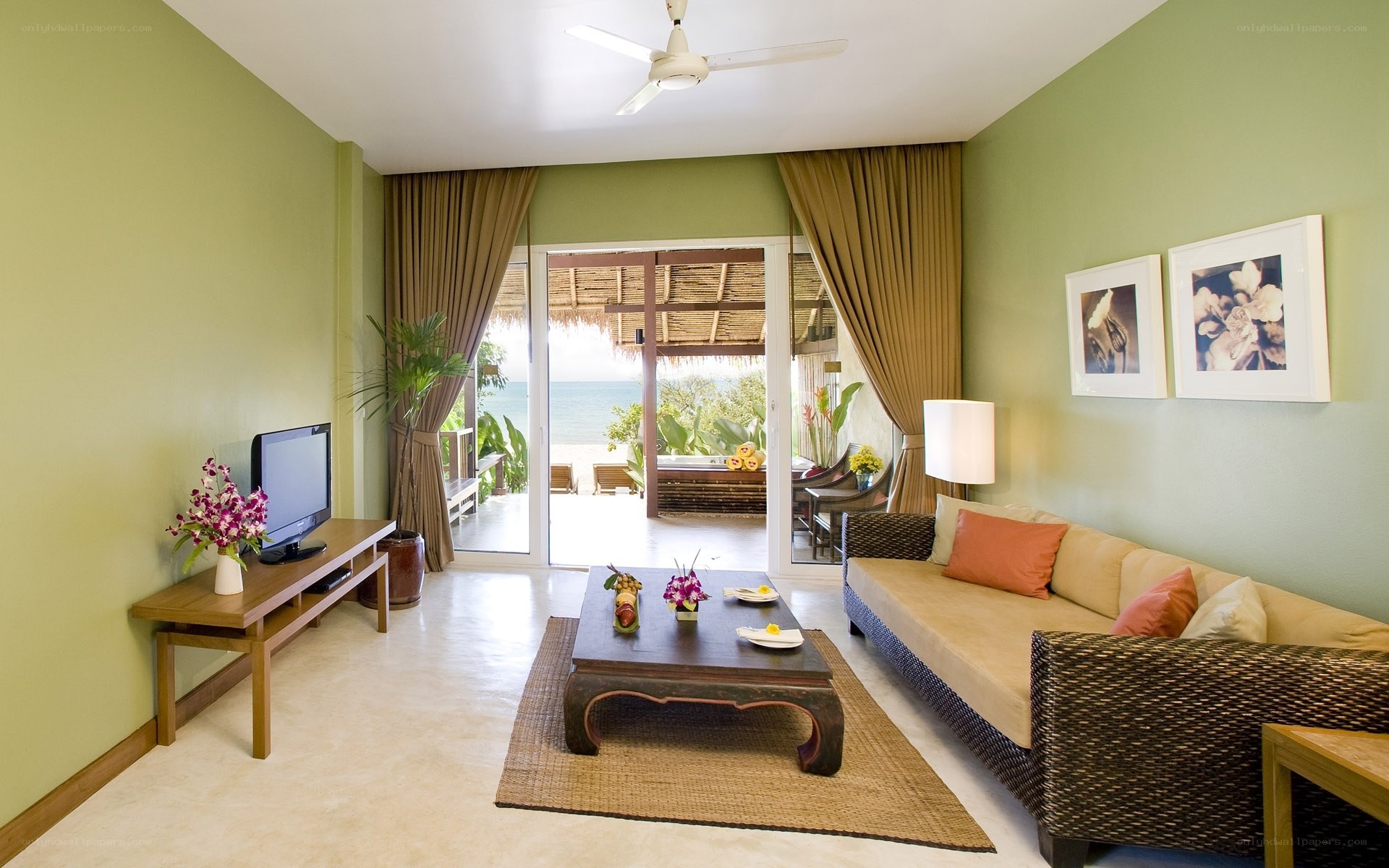 Coastal resort living room