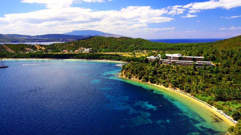 Coastal Resort on Hillside — Blue