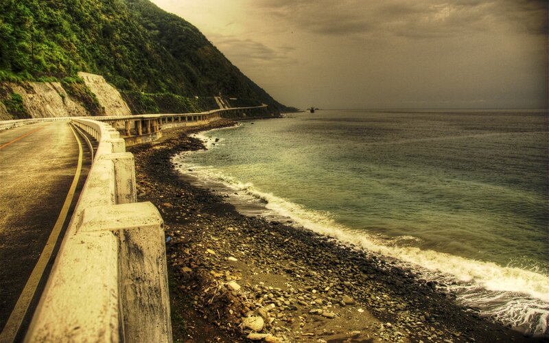Coastal Road Along Cliff