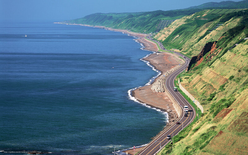 Coastal Road Along Cliffs — Blue, Serene, Afternoon