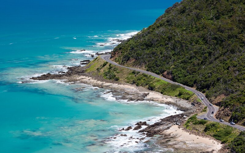 Coastal Road Along Ocean