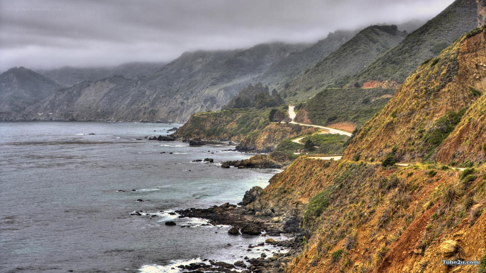 coastal road along rugged cliffs