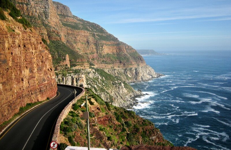 Coastal road along rugged cliffs