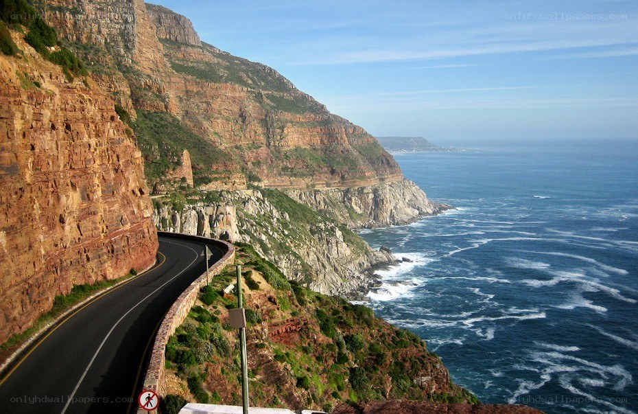 Coastal road along rugged cliffs