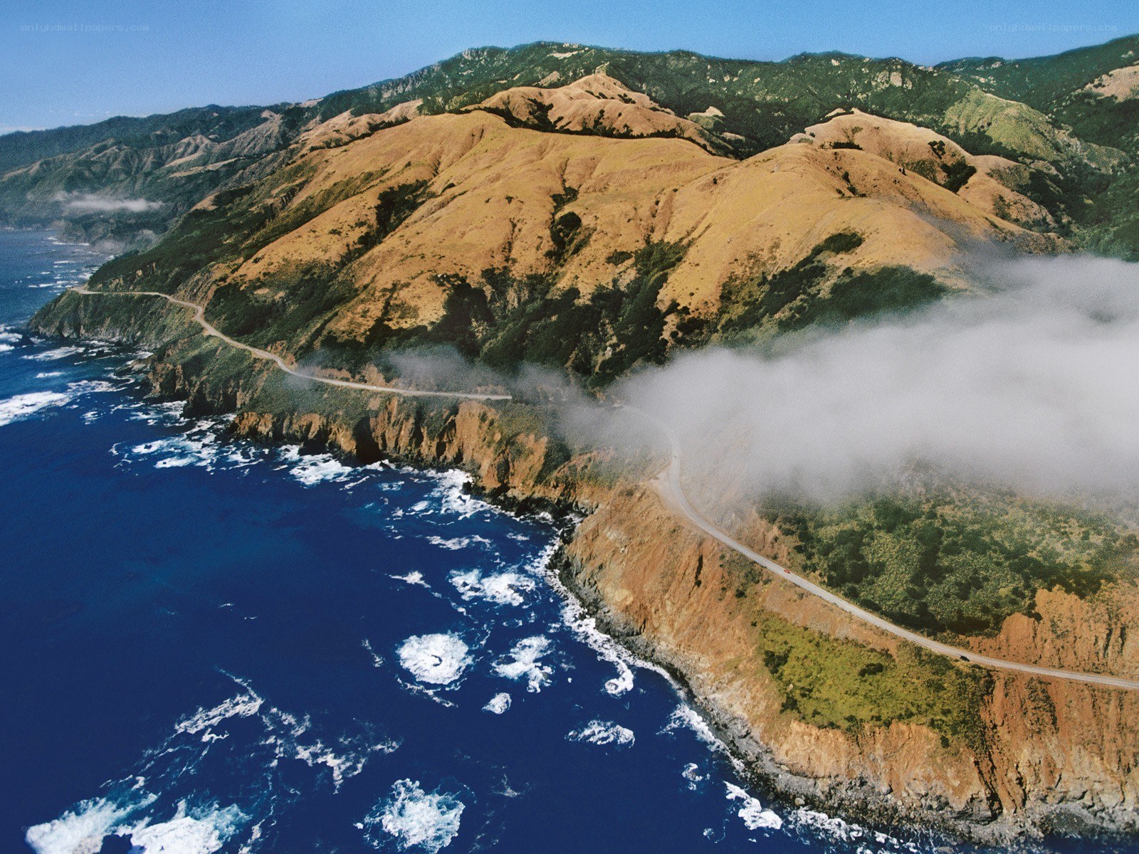 coastal road along rugged cliffs