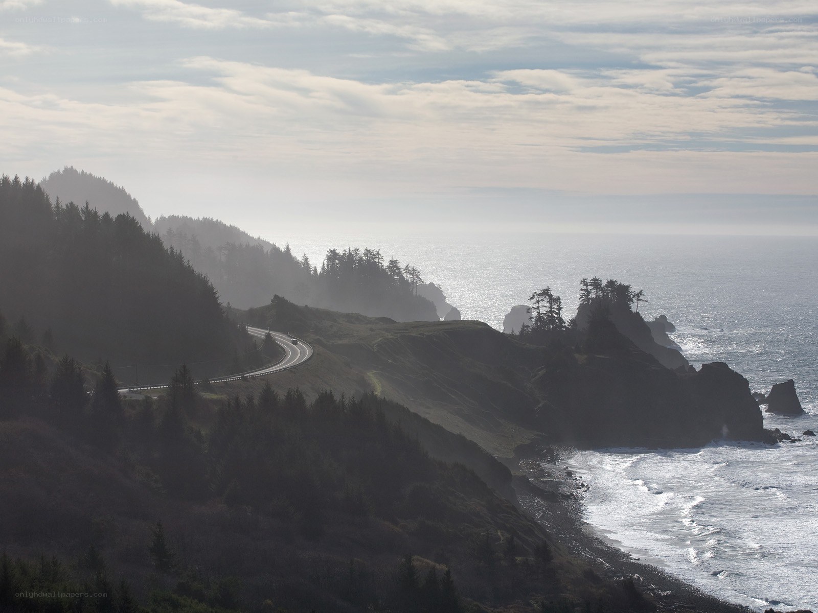 coastal road along rugged cliffs