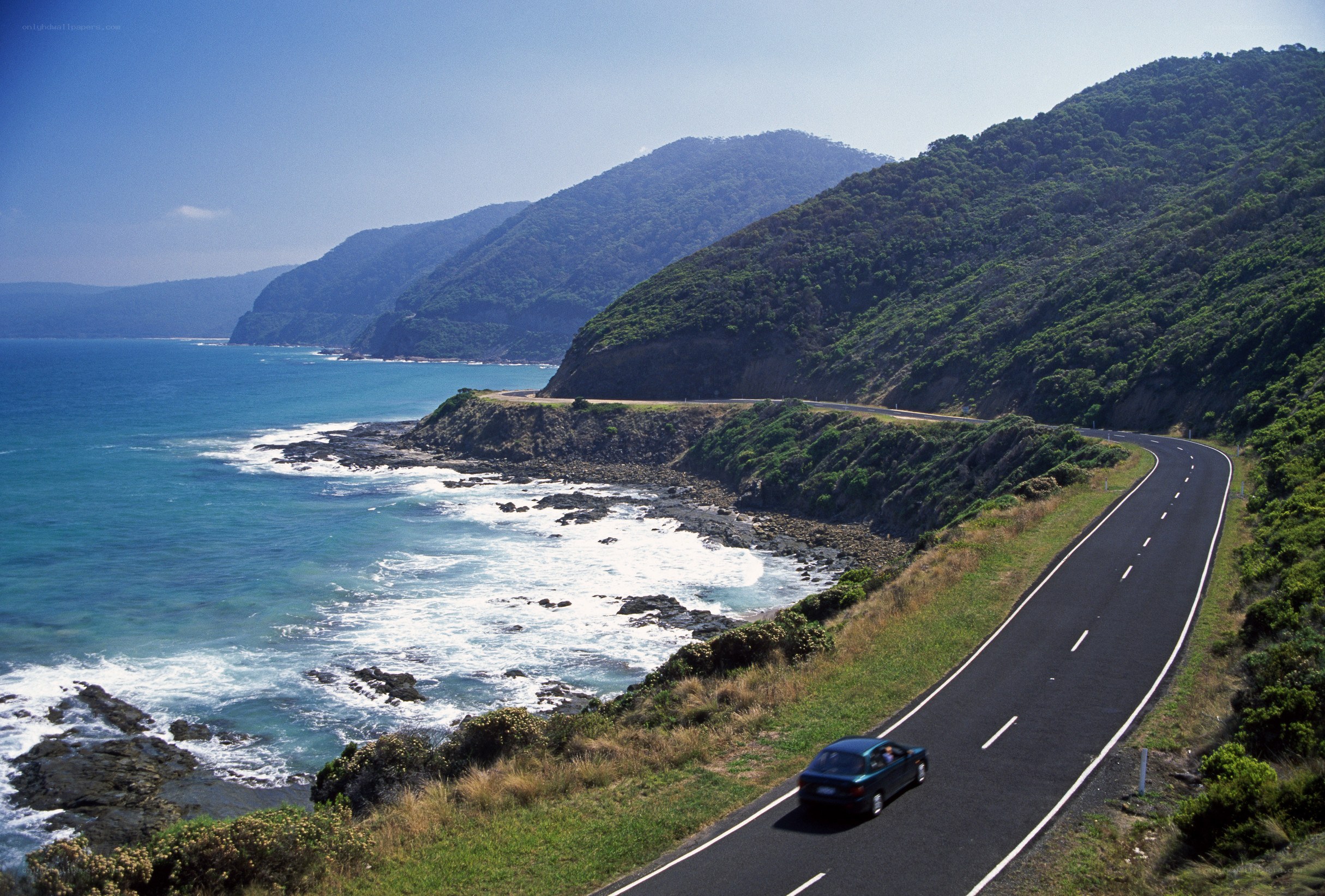Coastal road along the ocean