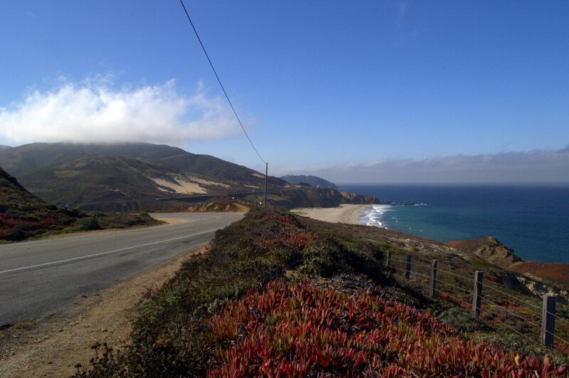 Coastal Road and Ocean — Blue