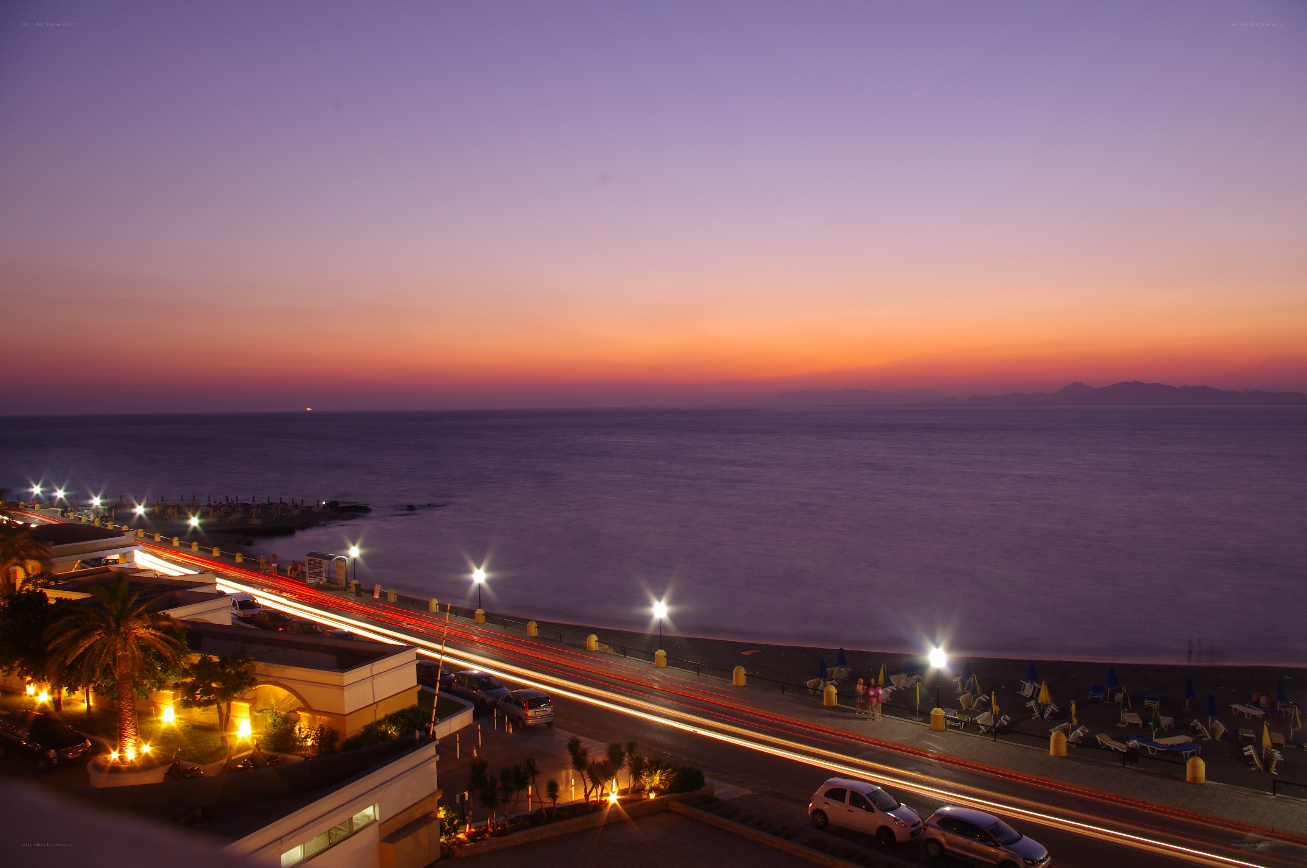 coastal road at dusk