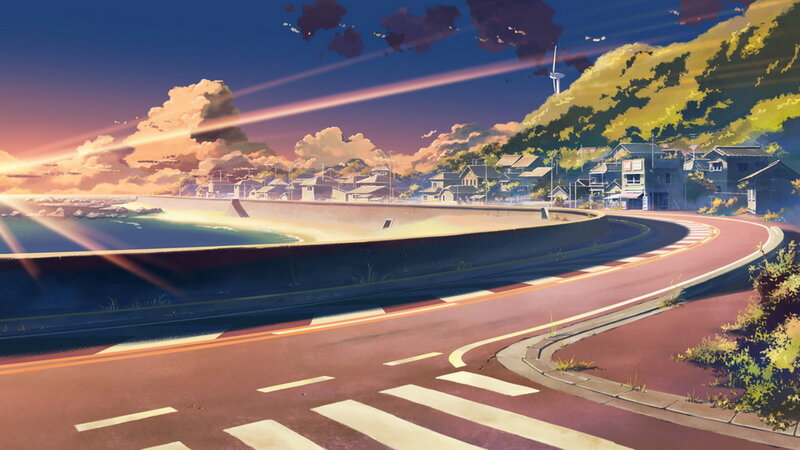 Coastal Road at Sunset — Blue