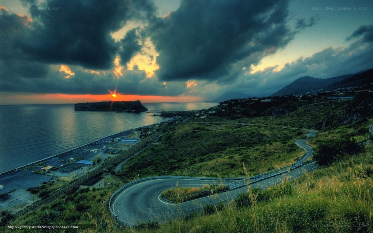 Coastal Road at Sunset