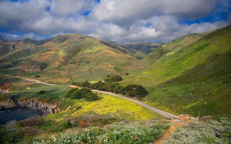 Coastal Road Through Hills