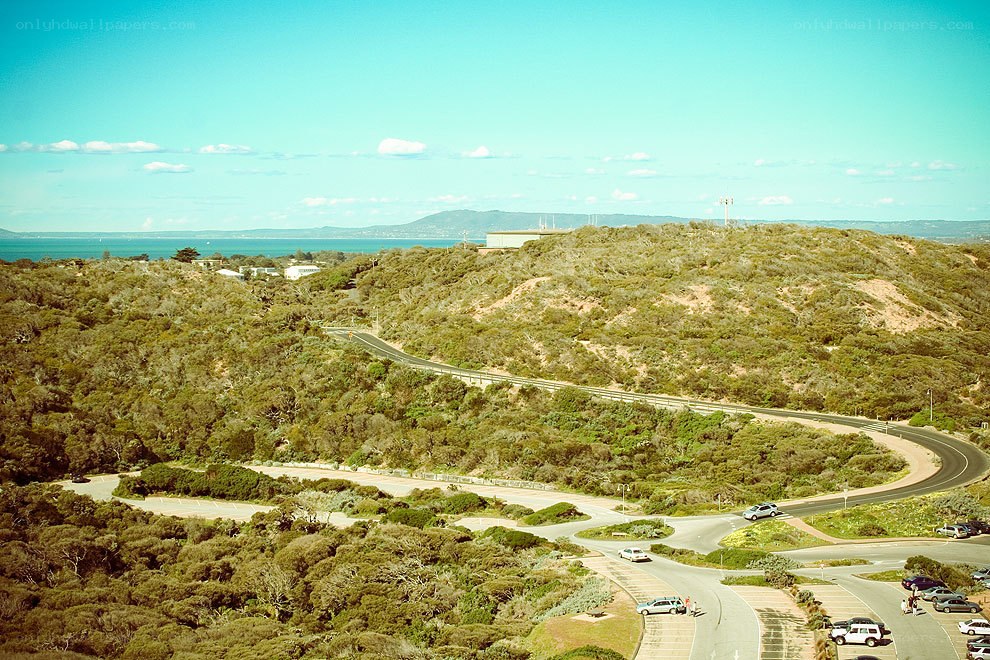 coastal road winding through hills