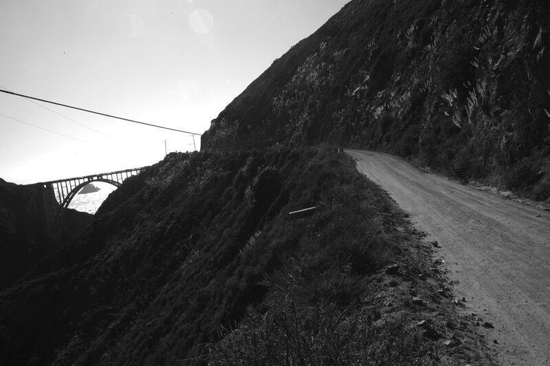 Coastal road with bridge view
