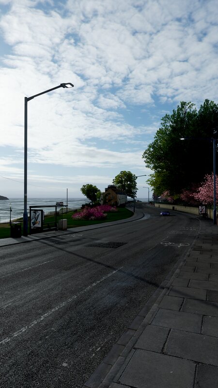 Coastal Road with Bus Stop