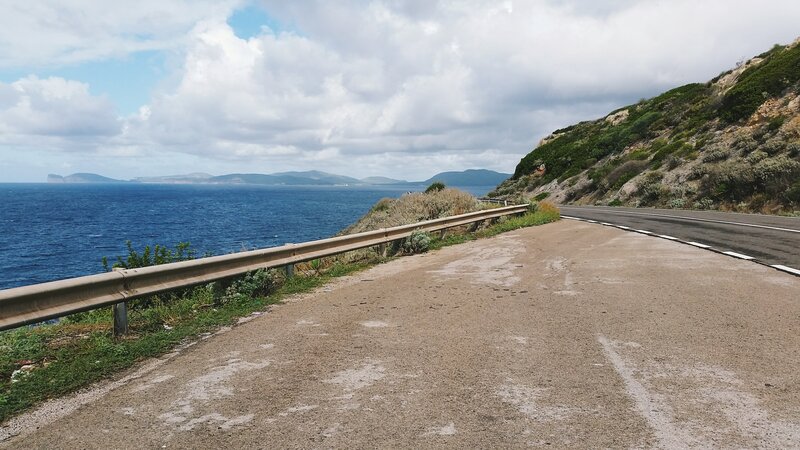 Coastal Road with Guardrail