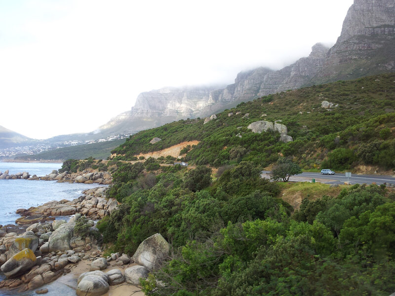 Coastal Road with Mountains — Green