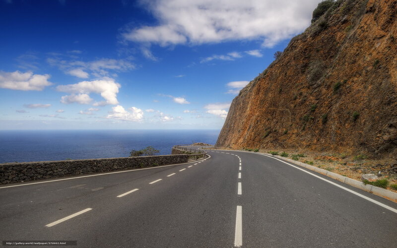 Coastal Road with Ocean View — Blue, Serene