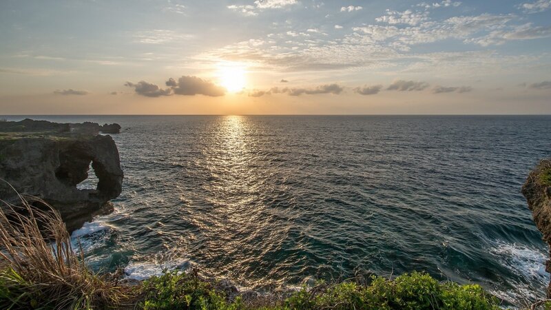 Coastal Rock Arch at Sunset