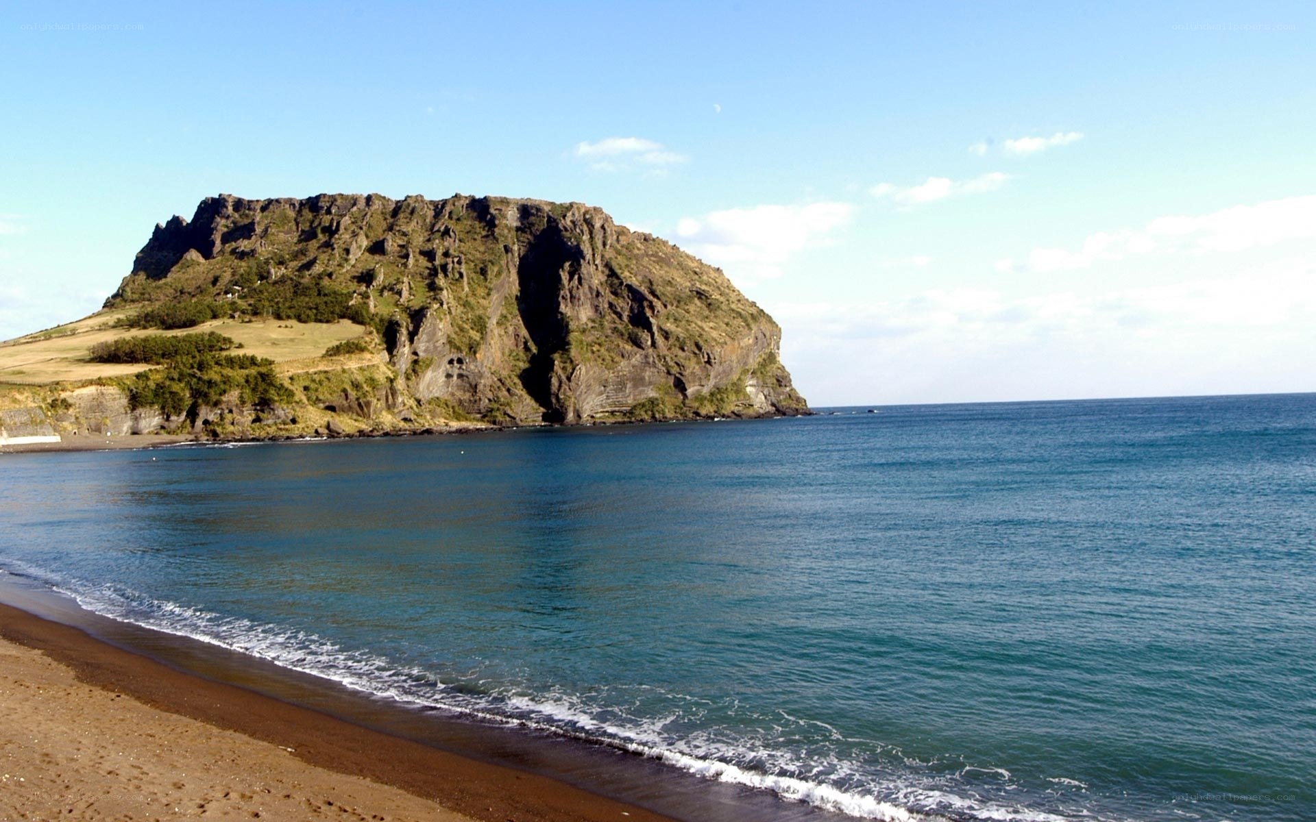 coastal rock formation at beach