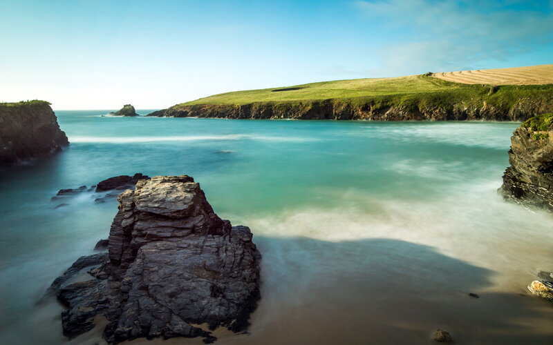 Coastal Rock Formation — Blue, Serene