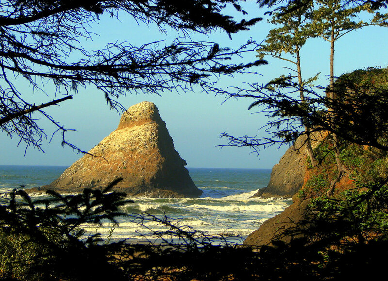 Coastal rock formation view