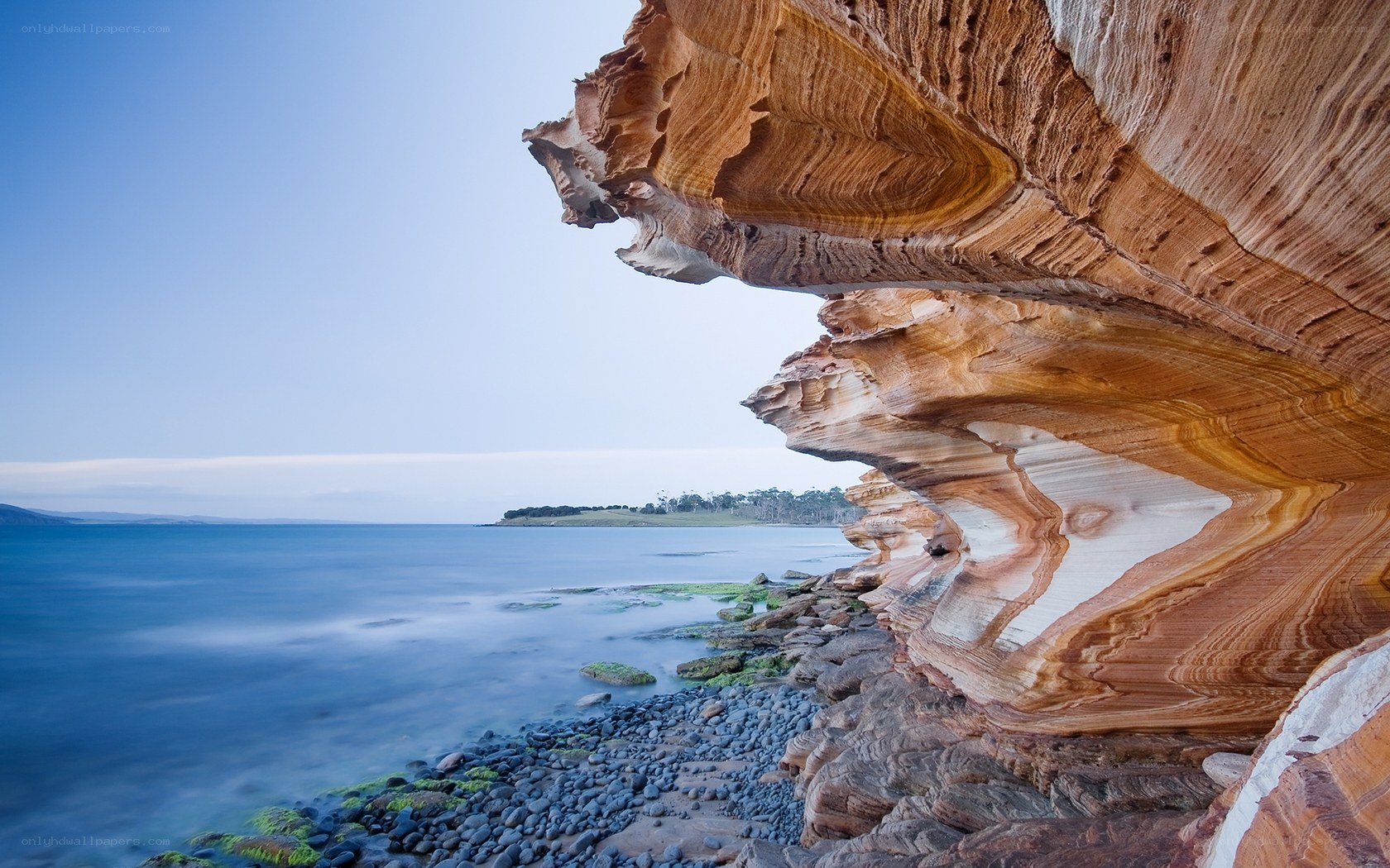 Coastal rock formations at dawn