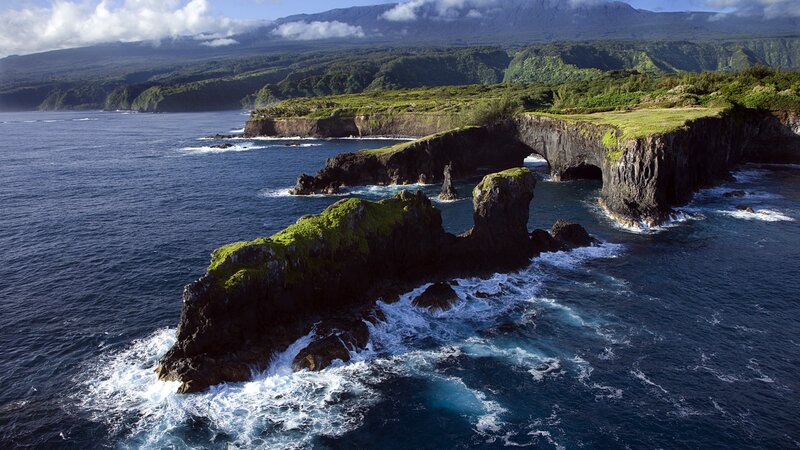 Coastal Rock Formations — Blue, Dramatic, Afternoon, Photograph, Ocean, Cliffs