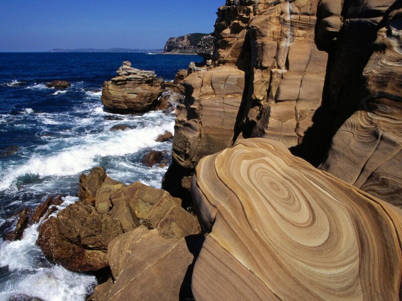 Coastal Rock Formations — Blue, Dramatic, Afternoon, Photograph, Ocean, Waves, Sky