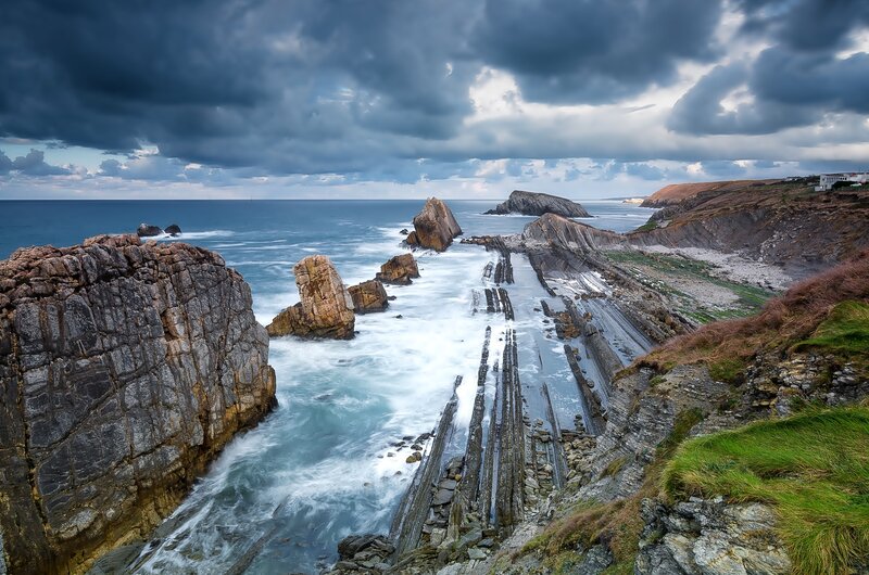 Coastal Rock Formations — Blue, Dramatic, Photograph, Ocean