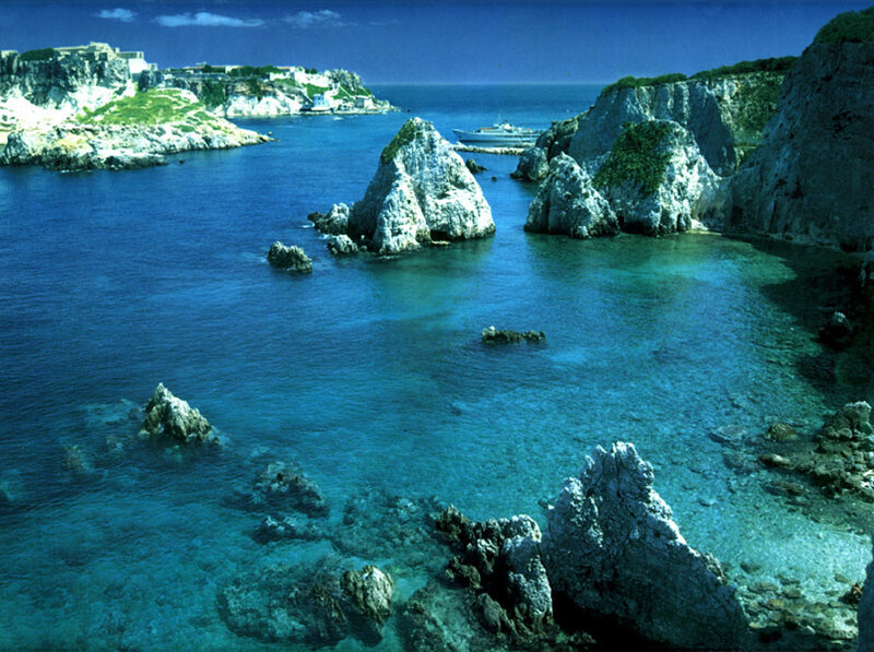 coastal rocks and bay