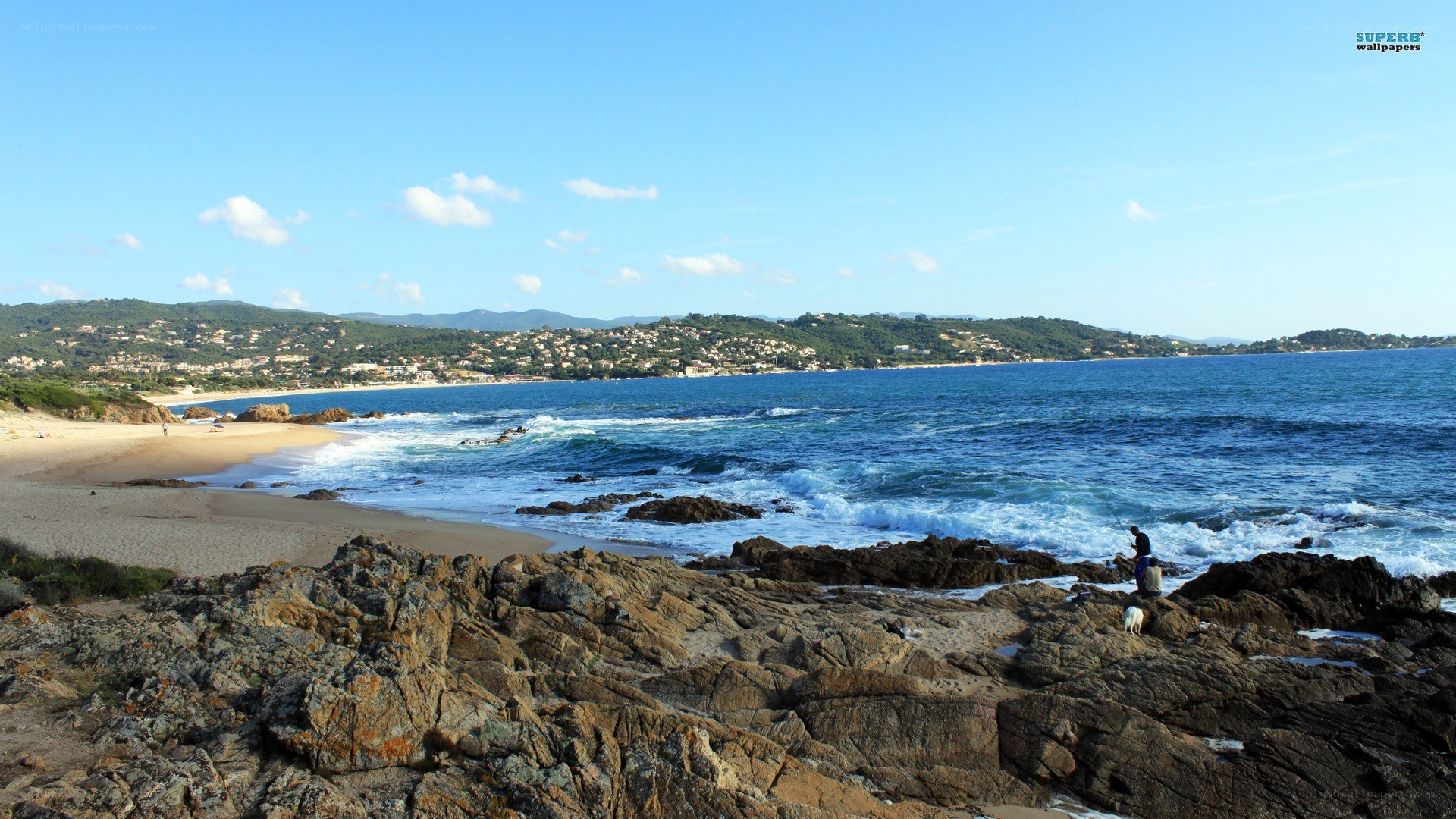 coastal rocks and beach