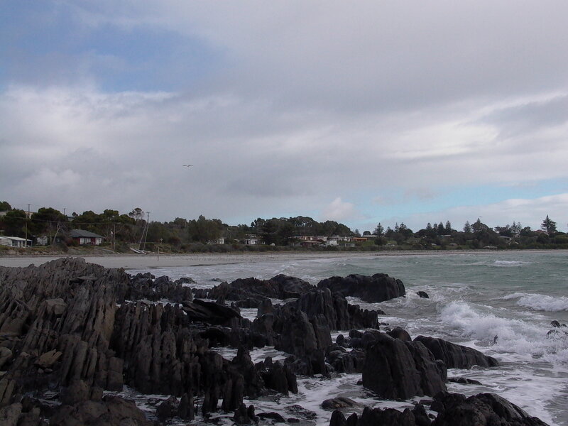 coastal rocks and beach