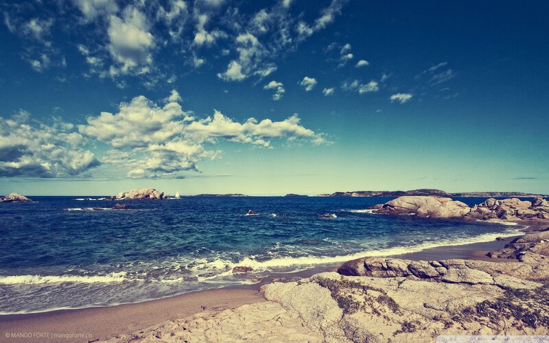 Coastal rocks and blue sea