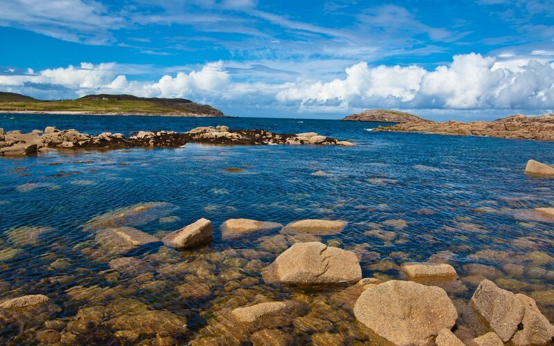 coastal rocks and blue sea