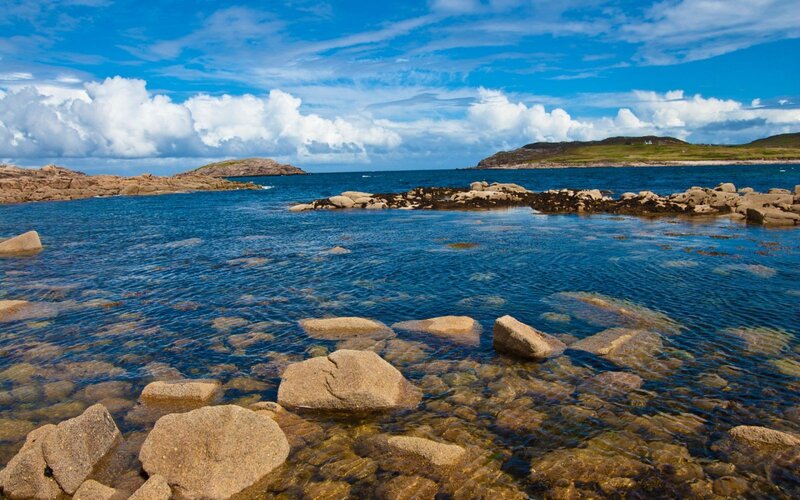 coastal rocks and blue sea