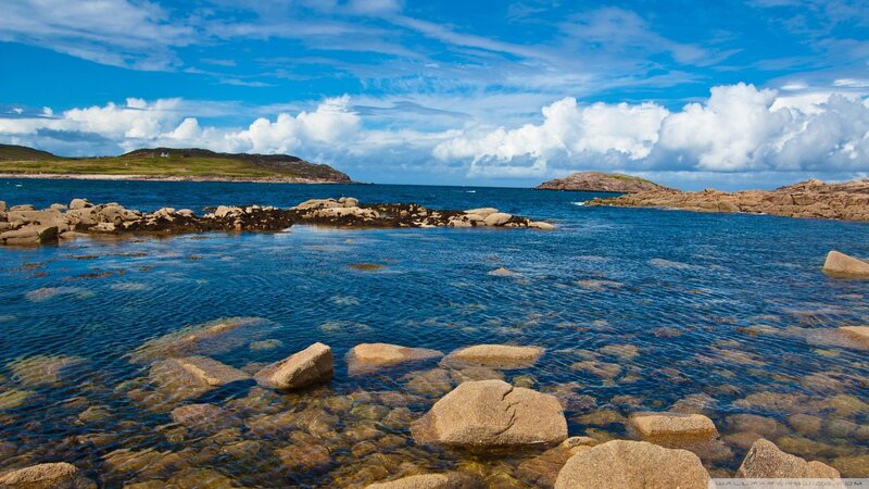 coastal rocks and blue sea