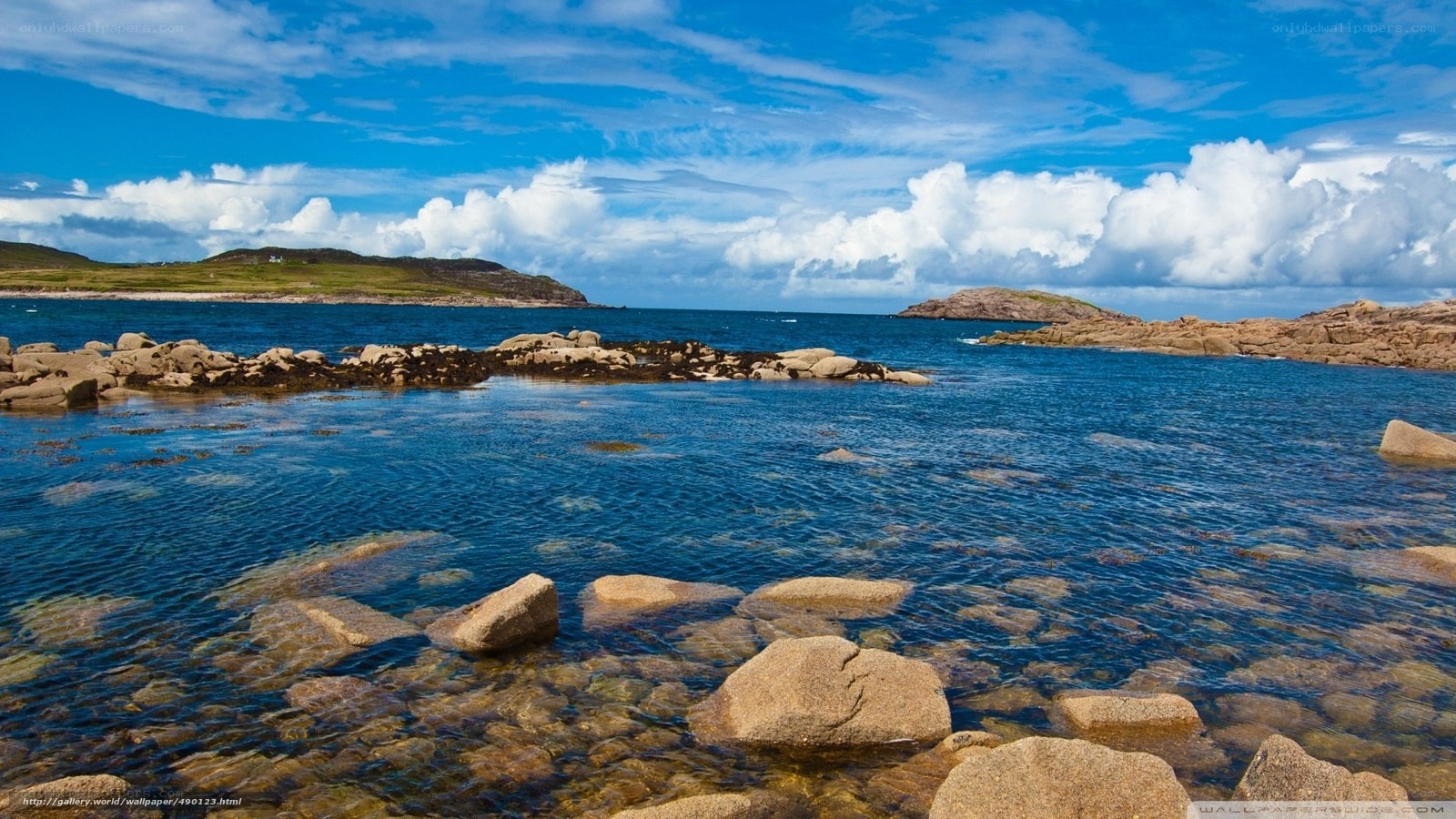 coastal rocks and blue sea