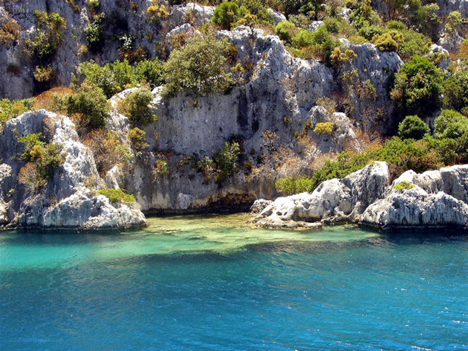 coastal rocks and clear water