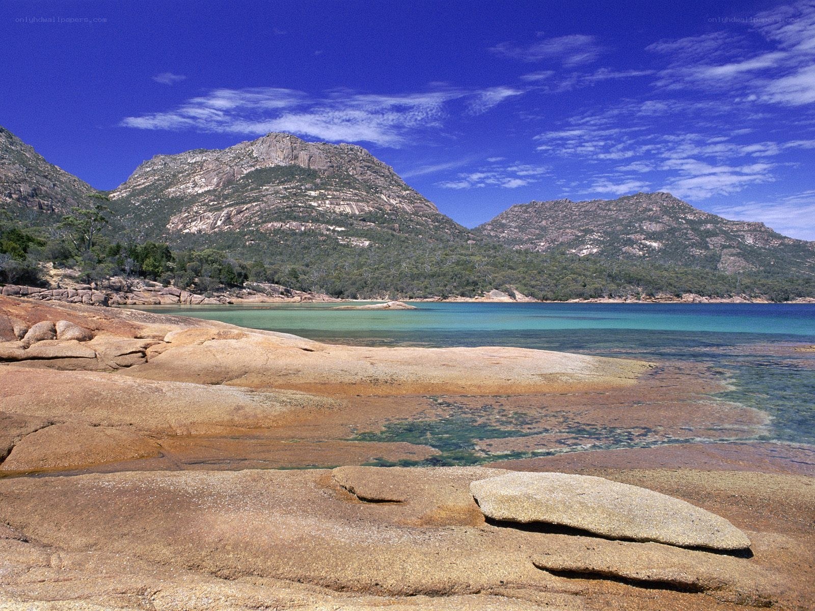 coastal rocks and mountains