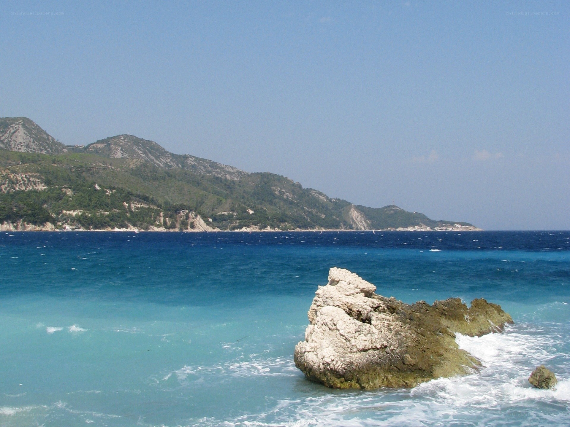 coastal rocks and mountains