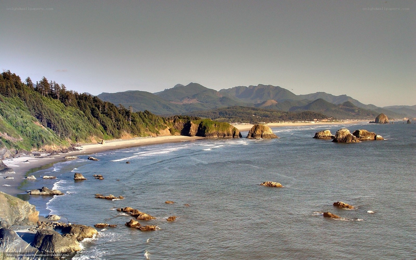 coastal rocks and mountains
